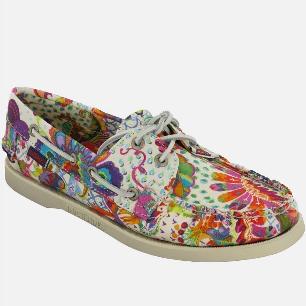 Sebago Colorful Canvas Dockside Deck Shoes in Grand Bazaar Print